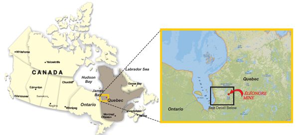 Éléonore Mine, Goldcorp, Inc.—Québec, Canada